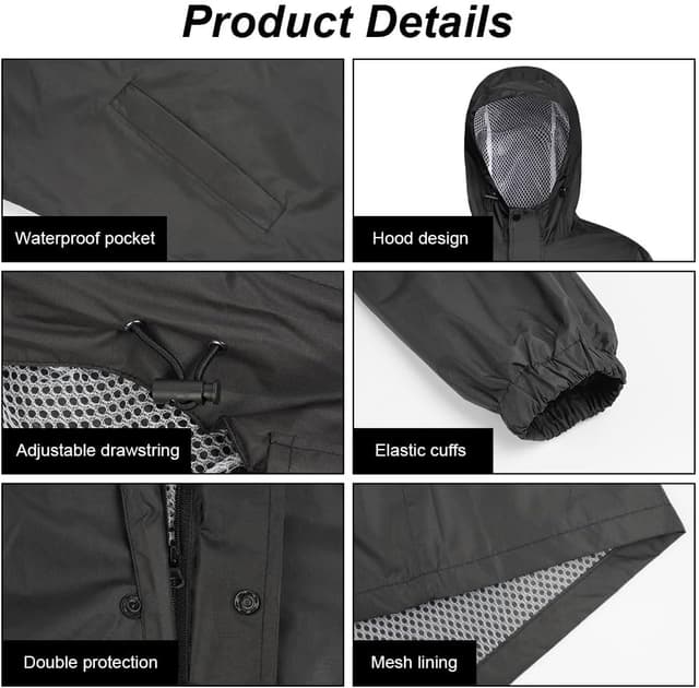 Detalle de Veste imperméable légère flintronic pour homme : ciré technique à capuche