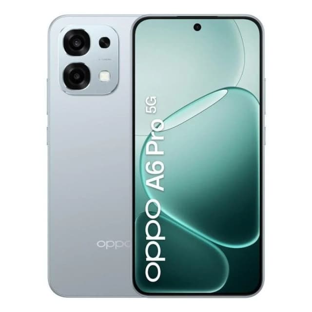 Detalle de OPPO A6 Pro 5G 8GB/256GB con pantalla AMOLED de 6,57" en color Titanio