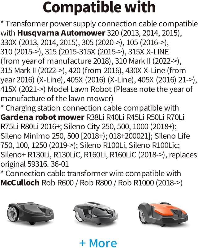 Detalle de Husqvarna Gardena 5m Ladekabel Transformator
