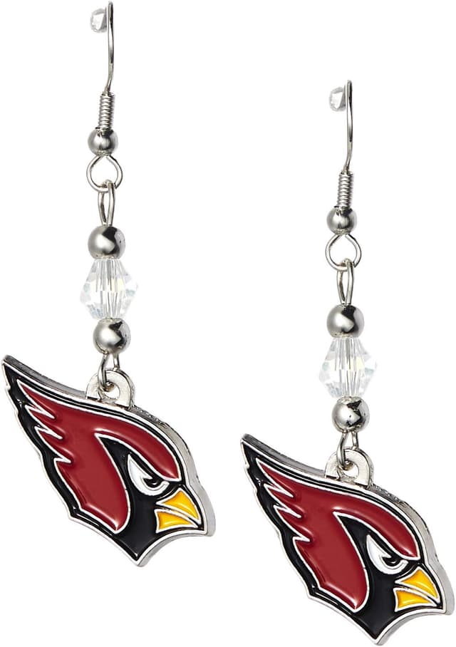 Detalle de NFL Siskiyou Sports Arizona Cardinals Crystal Dangle Earrings for Women (One Size)