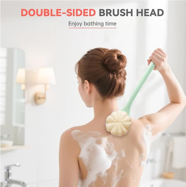 Thumbnail 5 de CYMPHW Back Scrubber for Shower (15.7" Loofah with Handle) — Double-Sided Long-Handle Shower Brush