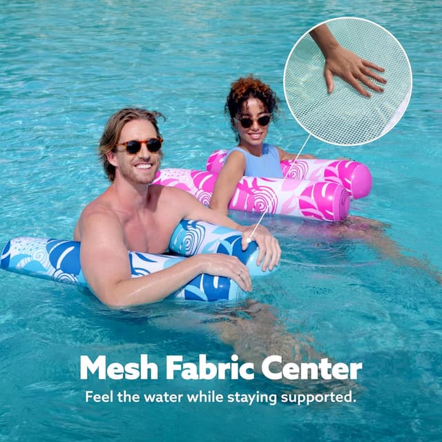Detalle de Sloosh 2-Pack Hammock Pool Floats for Adults (4-in-1) with Cool Mesh Seat