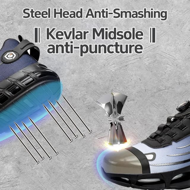 Detalle 2 de Gugifcto scarpe antinfortunistiche con punta in acciaio, antiscivolo e sgancio rapido (taglie 36-48)