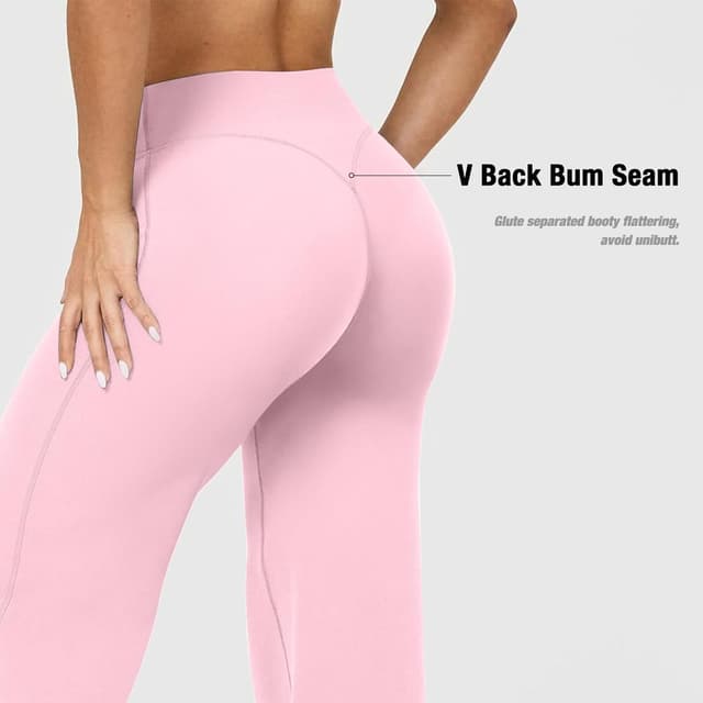 Detalle 2 de JGS1996 Wide Leg Yoga Pants (Straight-Leg Leggings) with High-Waist Compression