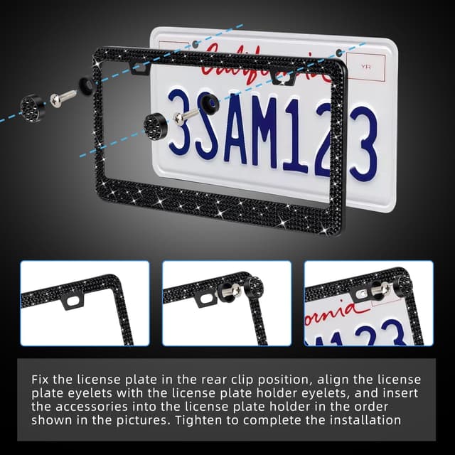 Thumbnail 4 de OKLPF Bling License Plate Frame 2-Pack