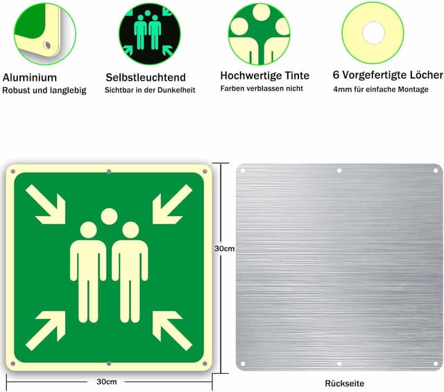 Detalle 2 de Ashoaza 1 Sammelplatz Schild 30x30 Außenbereich
