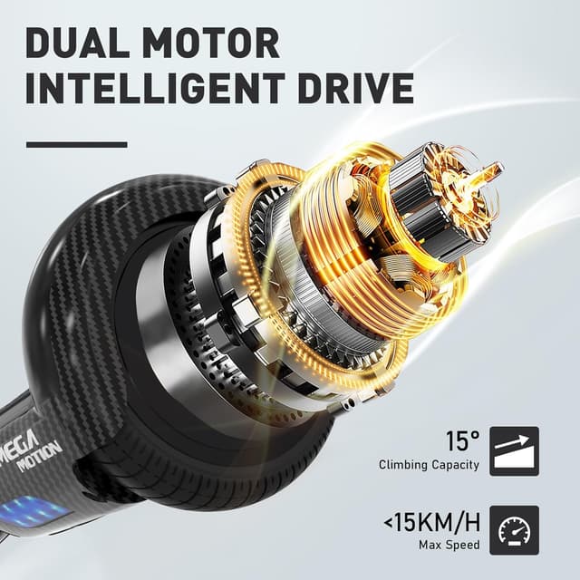 Detalle de MEGA MOTION Hoverboard für Kinder (6,5 Zoll) mit Bluetooth-Lautsprecher und LED-Rad