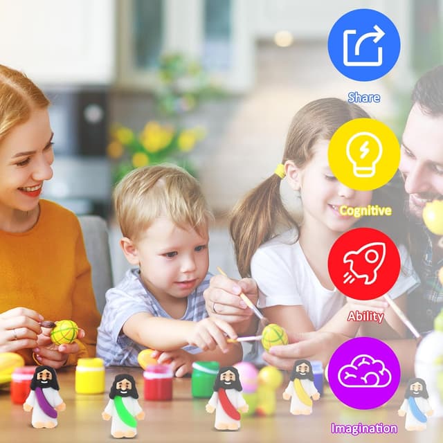 Detalle de URSKYTOUS 25-Pack Mini “Little Jesus” Figurines for Easter Eggs, Sunday School Crafts & Gifts