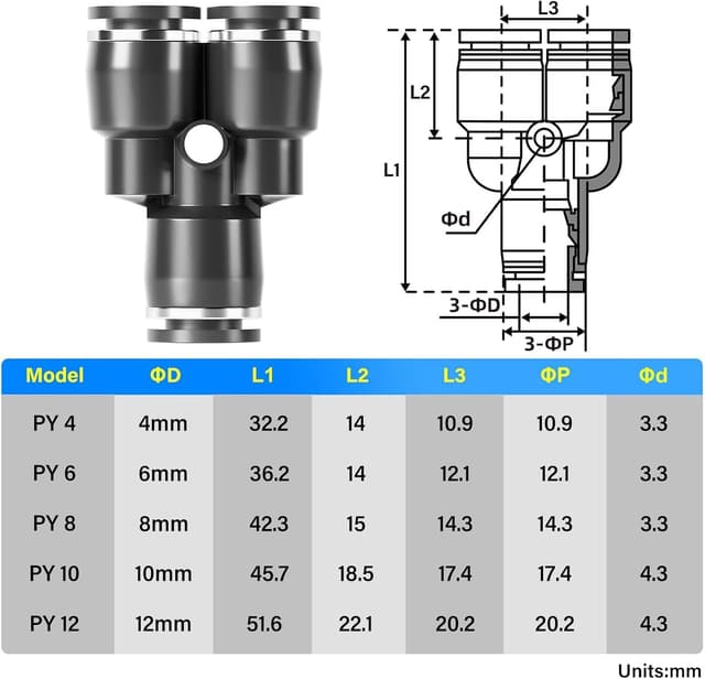 Detalle 2 de TAILONZ PNEUMATIC push fit 10mm OD fittings