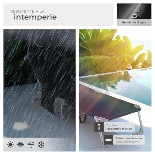 Thumbnail 7 de TecTake® Set de 2 Tumbonas Plegables para Jardín ☂