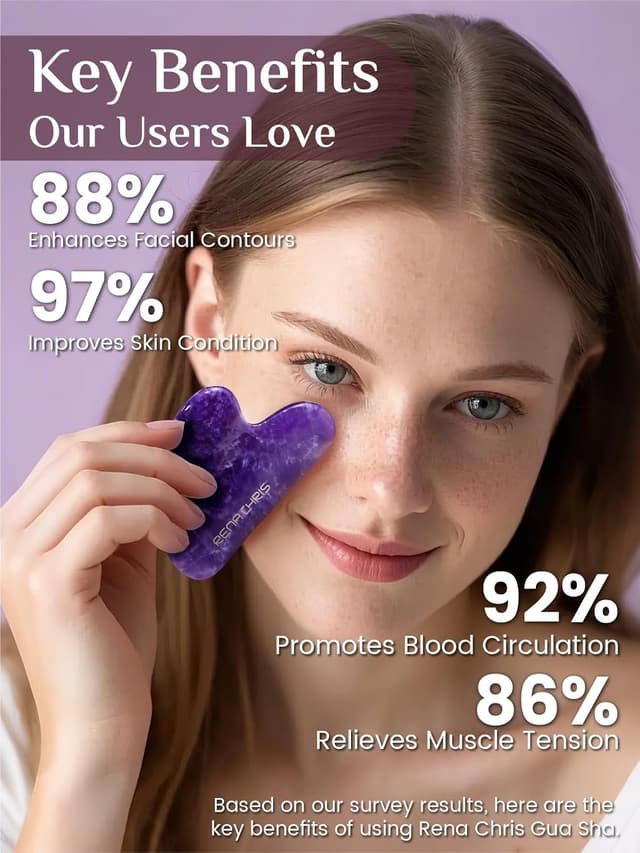 Thumbnail 2 de Rena Chris Gua Sha Natural Amethyst Stone