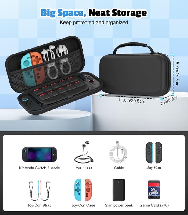 Detalle 2 de MoKo Switch 2 Tasche für 10 Spiele