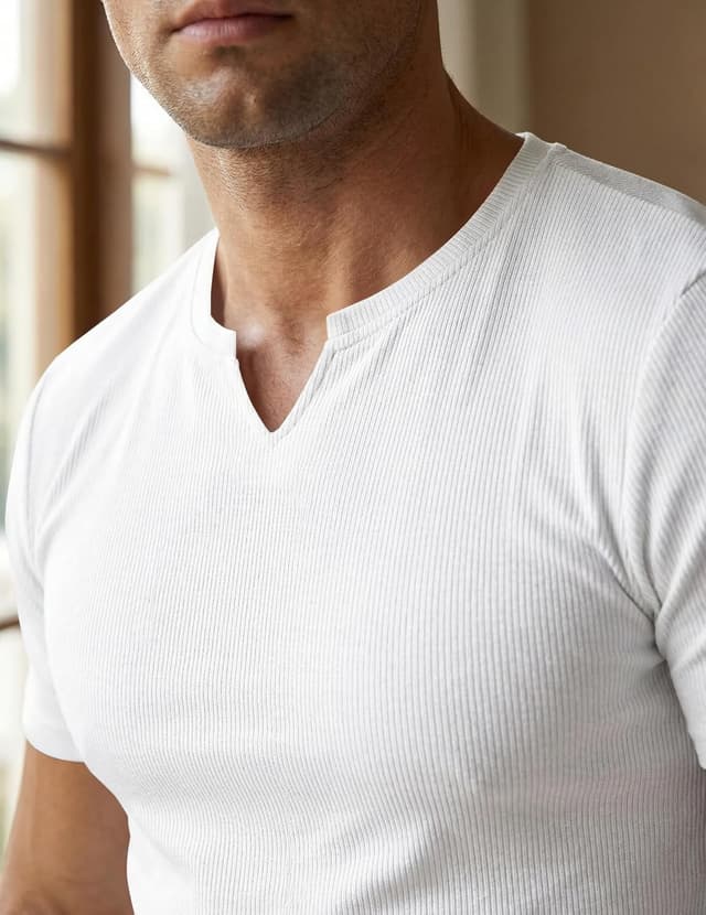 Detalle 2 de JMIERR Mens Muscle Slim V-Neck Longline Tee