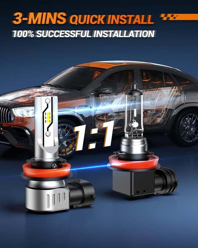 Detalle 2 de SEALIGHT LED Fendinebbia H11 12000LM 6500K (H8/H9/H16) 2 pezzi, plug & play