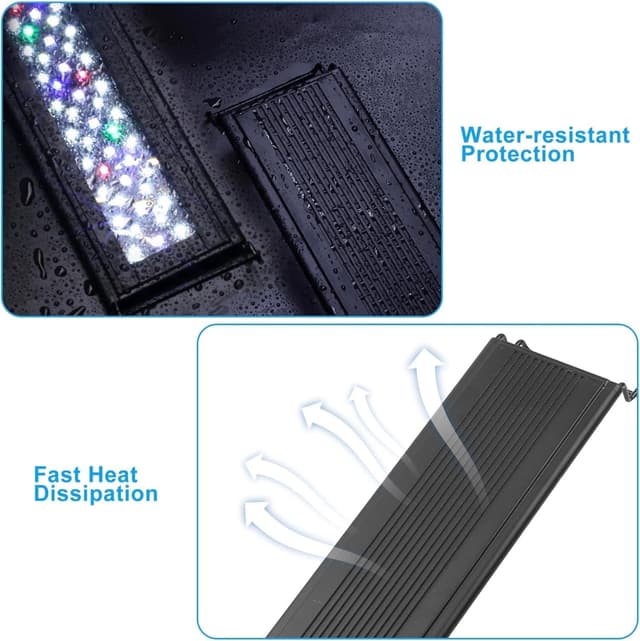 Detalle 2 de Baitai Aquarium Light 24/7 Full Spectrum LED with LCD Controller (IP67, 45–60cm)