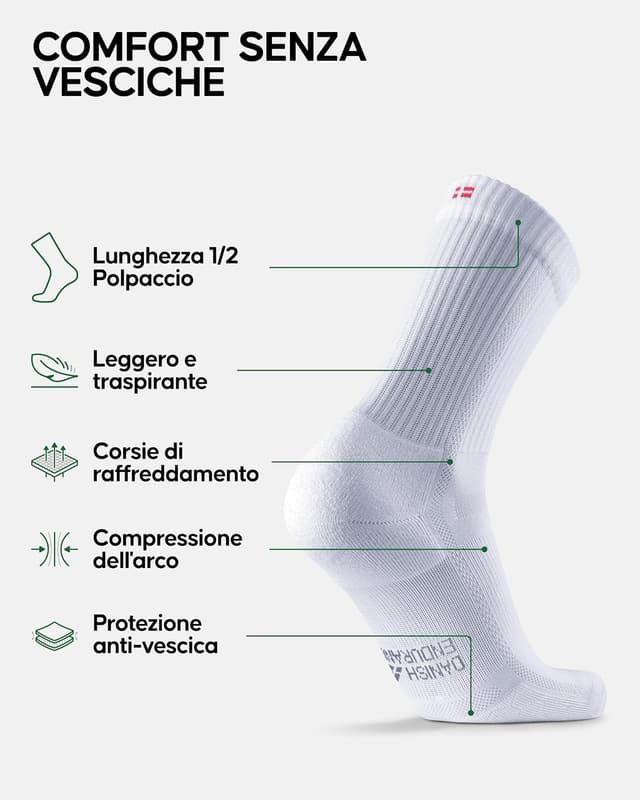 Detalle de DANISH ENDURANCE Calzini Running Lunghi 3/5 paia
