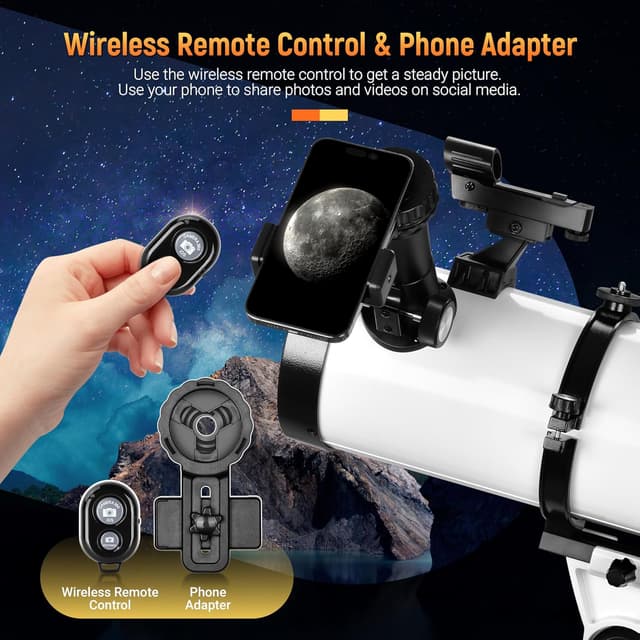 Thumbnail 6 de ESSLNB ESSLNB Telescope 650130 130mm Reflector Telescope with Sky Tonight app adapter, tripod and red dot finder