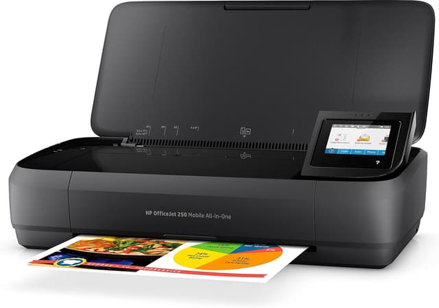 Detalle de HP OfficeJet 250 Mobile Printer (Black/White) — print, copy & scan on the move