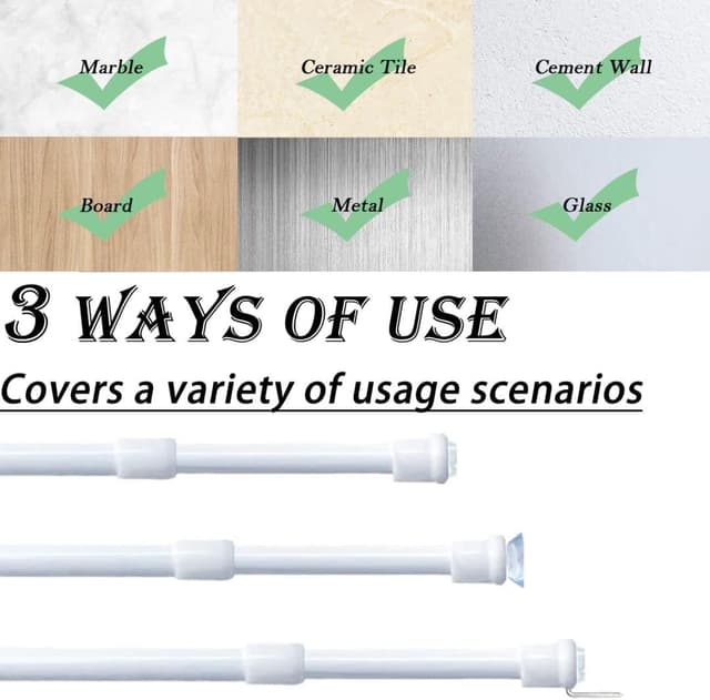 Detalle 2 de Gardinenstange Klemmstange 60-105 cm, 2 Stück