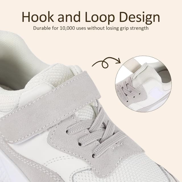 Detalle 2 de Mioceko Kids Trainers with Hoop and Loop straps – air cushion school running shoes