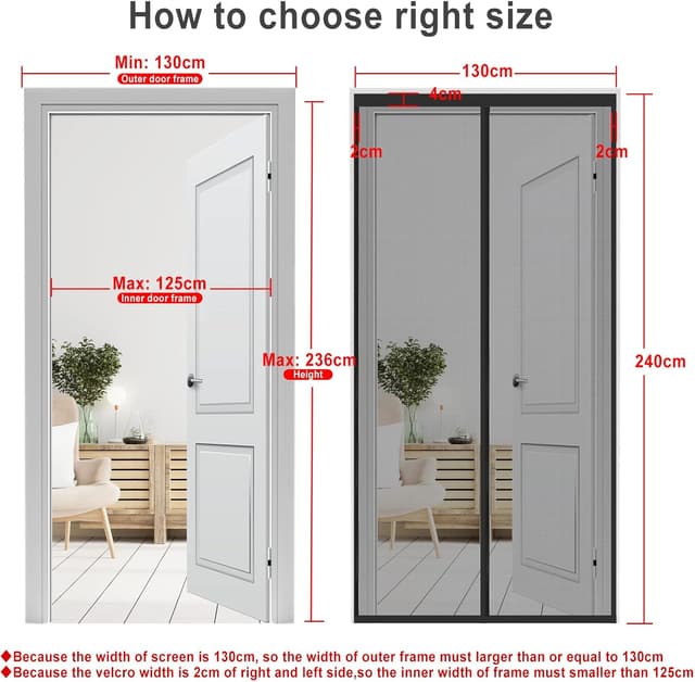 Thumbnail 2 de Cinkee ÉPAISSIE Moustiquaire Porte 130x240cm