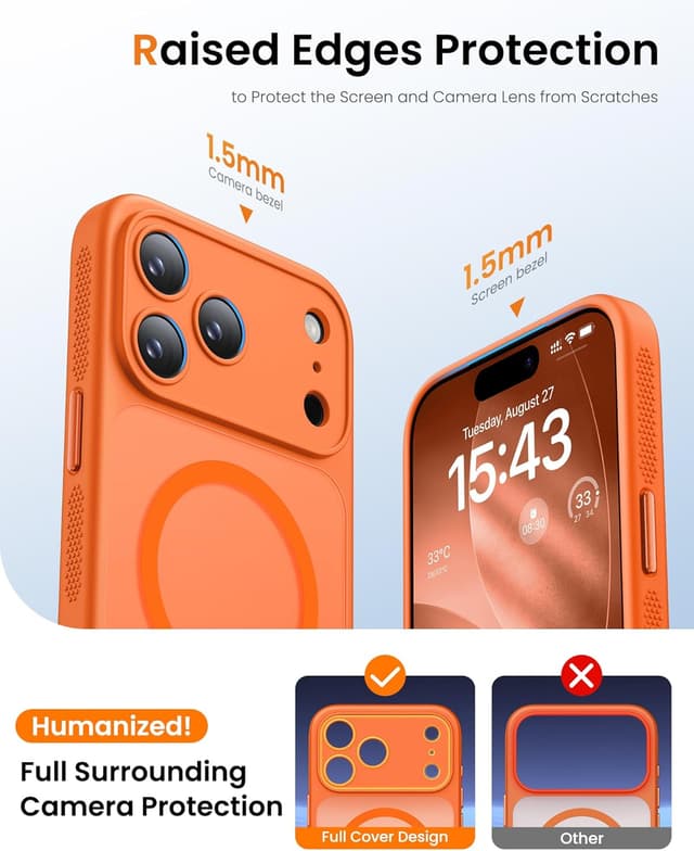 Thumbnail 6 de BXYJY Magnetic Case with Stand for iPhone 17 Pro Max (Orange) + Privacy Screen Protectors + Camera Control