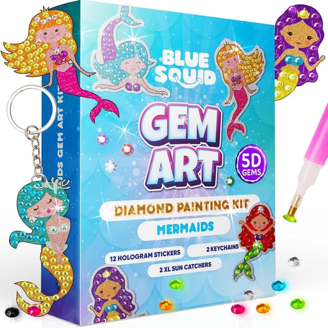 Imagen de Blue Squid Mermaid Diamond Art Kit for Kids en OfertitasTOP
