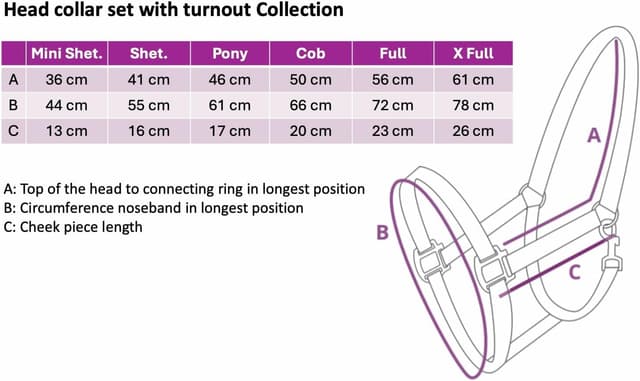 Detalle de Halfter-Führstrick-Set JA4001 mit Karabinerhaken – verstellbar, Schwarz (Pony)