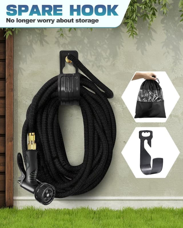 Detalle 1 de Expandable Garden Hose Pipe 150FT/45M with 10-Pattern Spray Nozzle and Brass Connectors (4-Layer Latex Core)