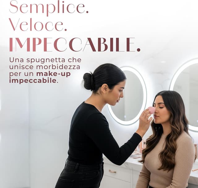 Thumbnail 6 de Spugnette Trucco Make Up Professionali beauty blender senza lattice per fondotinta liquido, crema e polvere