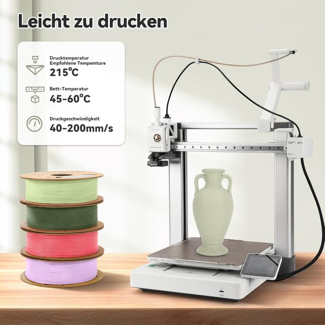 Detalle de 3DHoJor Matte PLA Filament 1.75mm in Light Khaki (Matte finish), 1kg spool