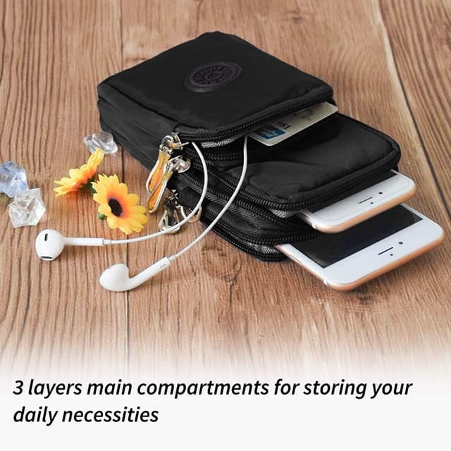 Detalle 2 de WITERY Women’s Small Cross Body Phone Bag with Detachable Strap & Armband Neck Strap