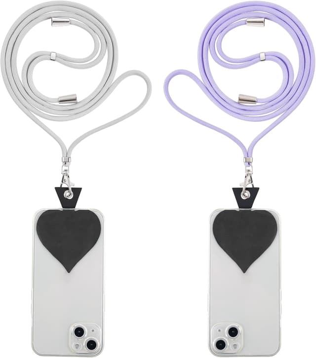 Detalle de Vicloon Cordino per cellulare regolabile con tracolla, 2 pezzi: pratico e universale per fissare telefono e accessori