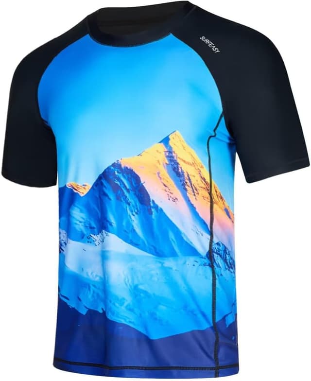 Detalle de SURFEASY Men’s Short & Long Sleeve UV Rash Vest (UPF 50+) – Quick-dry UV swim top