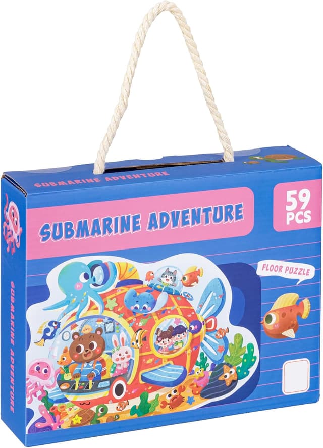 Detalle de Baroni Toys Puzzle sagomato Sottomarino da 59 pezzi per bambini 3+ (52,3x37,6 cm)