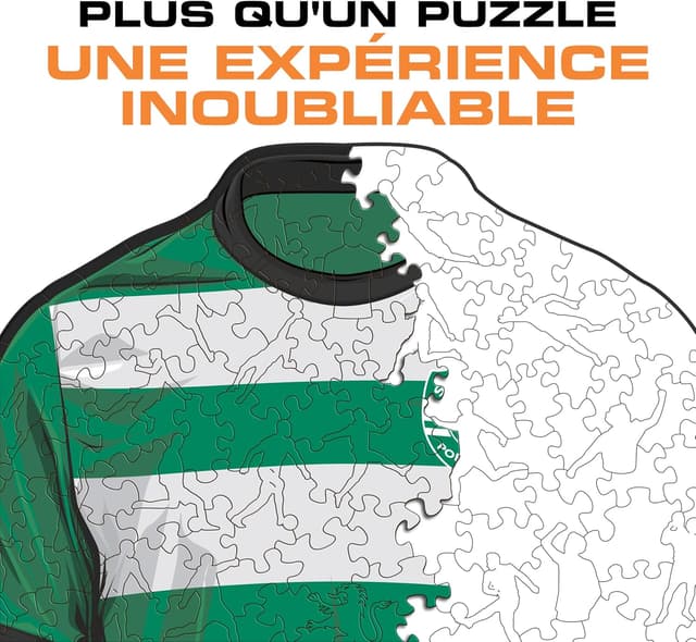 Detalle 2 de Iconic Puzzles Sporting CP Maillot — puzzle en bois 100% durable, taille M, 270 pièces