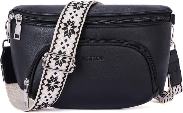 Detalle de MUIIKOLA Kleine Damen-Umhängetaschen: Bauchtasche/Crossbody Bag mit RFID-Kartenschlitzen