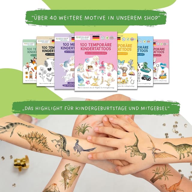 Thumbnail 4 de Papierdrachen Kindertattoos Set 27 Motive