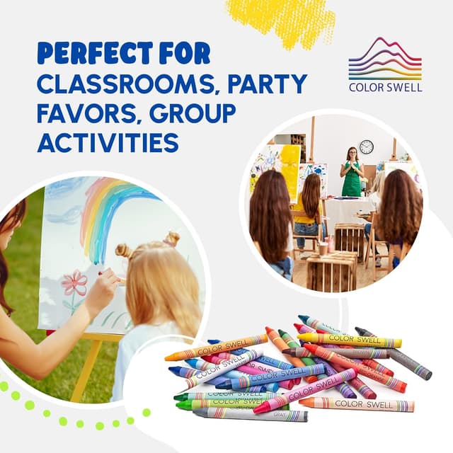 Detalle de Color Swell Bulk Crayons Packs (10 Boxes of 24 Vibrant Colors) for Home and School Use