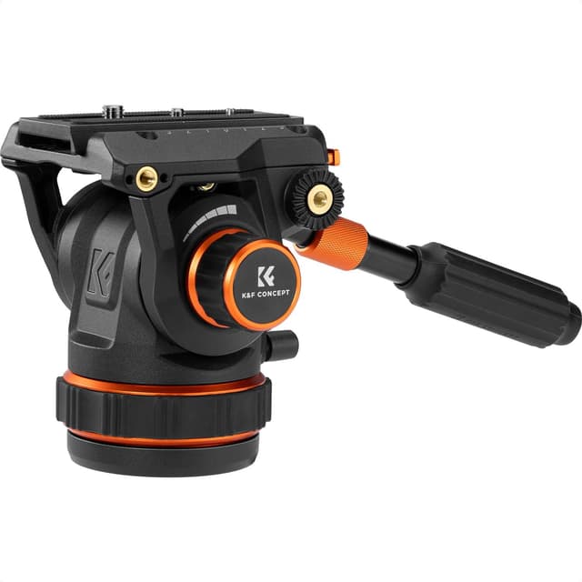 Detalle de K&F CONCEPT BV60 Professional Fluidkopf für Video-Tripod bis 10 kg mit 360°-Einstellung
