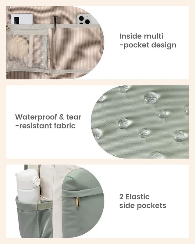 Detalle 2 de LOVEVOOK Rucksack Damen 15,6 Zoll