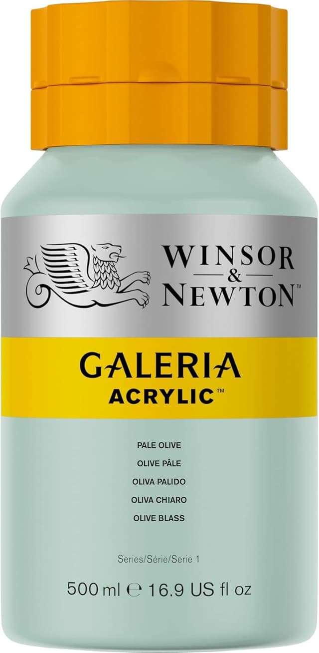 Detalle de Winsor & Newton Galeria Acrylfarbe Olivgrün blass (500 ml) – hohe Pigmentierung
