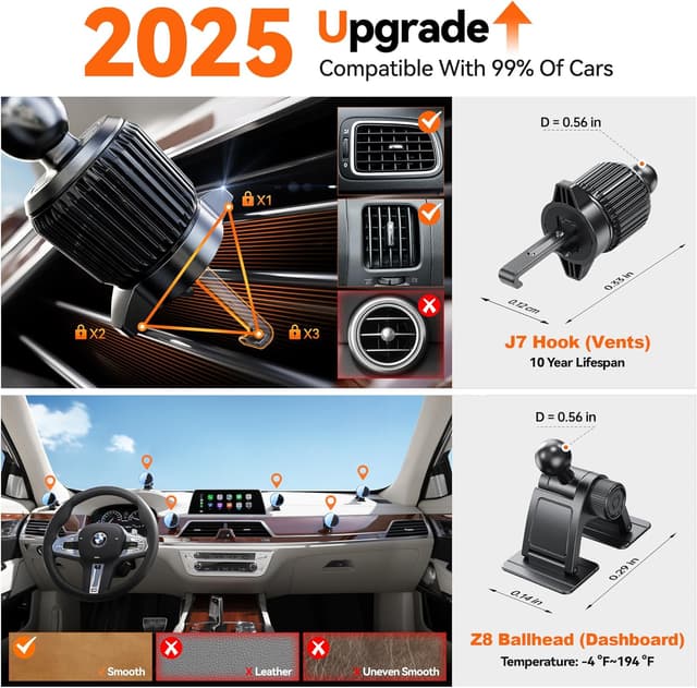 Detalle 2 de Beser A33 15W MagSafe Car Mount Charger