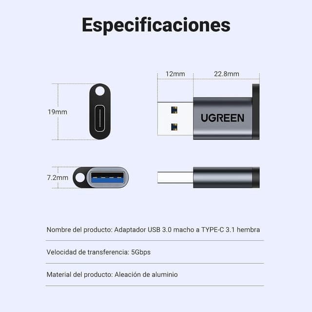 Thumbnail 6 de UGREEN Adaptador USB 3.0 a Tipo C 3.1 🌟 Conexión Rápida