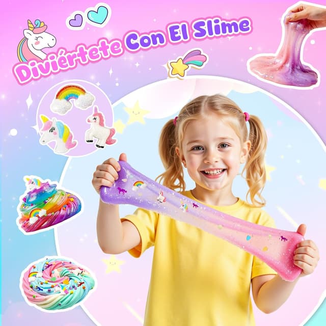 Detalle 1 de iKidiki Slime Unicornio Kit Fluffy para Niñas