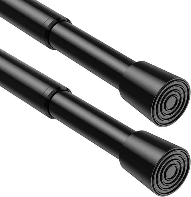 Detalle de Tringle à rideaux extensible sans perçage BSYXLSX noire 70–100 cm