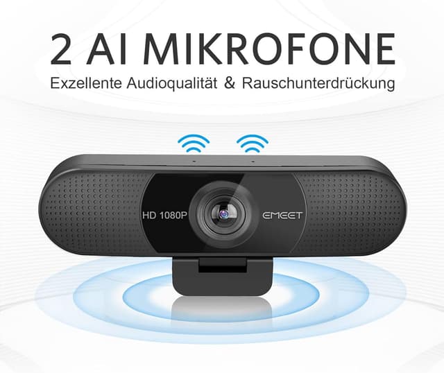 Detalle 2 de EMEET C960 1080P Webcam mit Dual‑Mikrofon 🎥