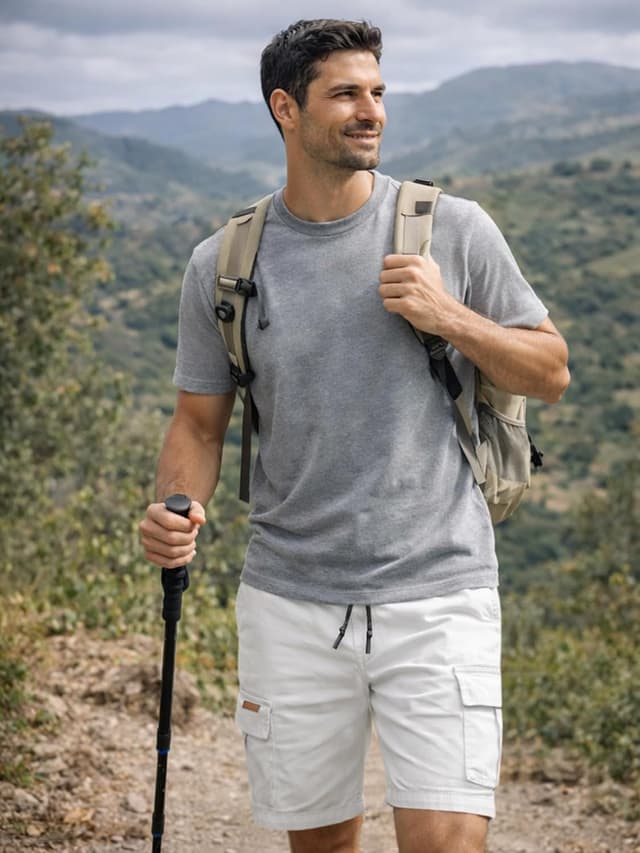 Detalle de JMIERR Herren Cargo Shorts aus Baumwolle mit Taschen – Kurz-Hose für Sommer & Freizeit