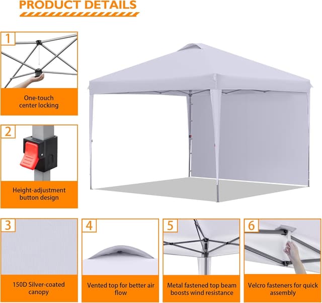 Detalle de BONTEC Gazebo 3x3 pieghevole impermeabile