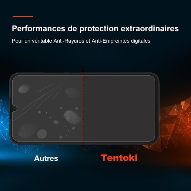 Detalle de Tentoki 3x Panzer-Schutzfolie für Samsung Galaxy A15 5G/4G (6,5 Zoll) – 9H, ultra-dünn & transparent